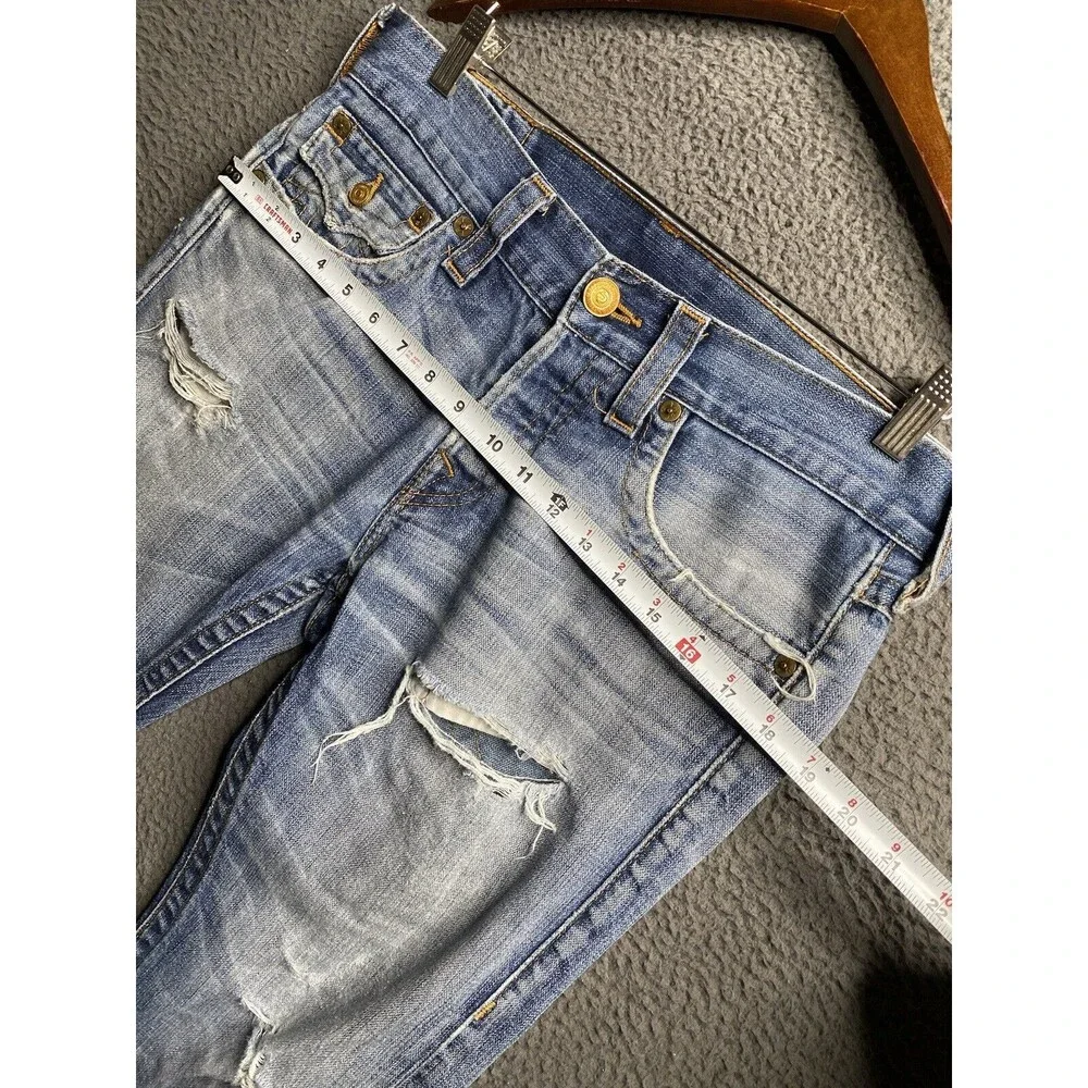 Vintage Y2K True Religion Zach Mens Jeans Straight Button Fly W32 L32 USA Made